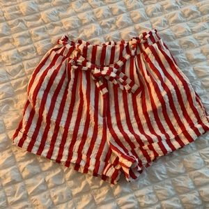 H&M striped paperbag shorts
